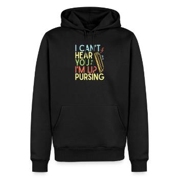 Funny Harmonica Player Lip Pursing Harmonica - Männer Premium Bio Hoodie - Schwarz - Vorne - Nico (187cm)