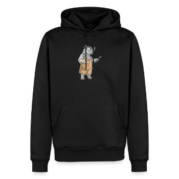 Rhinoceros Painter Brush Painting - Men’s Premium Organic Hoodie - black - Front - Nico (187cm)