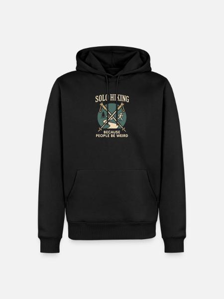 Women's solo hiker empowerment trail - Men’s Premium Organic Hoodie - black