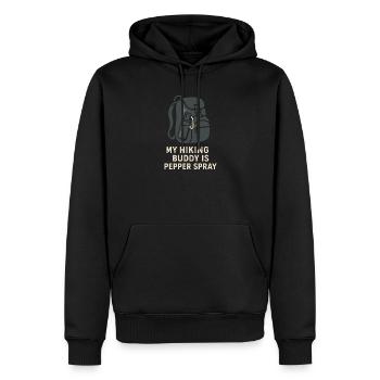 Sentier d’autonomisation des randonneurs solo pour femmes - Sweat à capuche Premium bio Homme - noir - Devant - Nico (187cm)