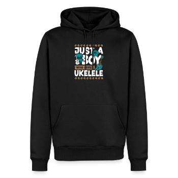 Hawaiian Ukulele Uke Boy Just A - Männer Premium Bio Hoodie - Schwarz - Vorne - Nico (187cm)