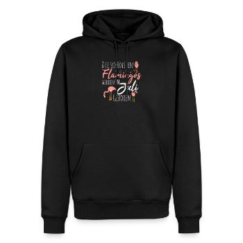 Juli Geburtstag Flamingo Spruch Lustig - Männer Premium Bio Hoodie - Schwarz - Vorne - Nico (187cm)