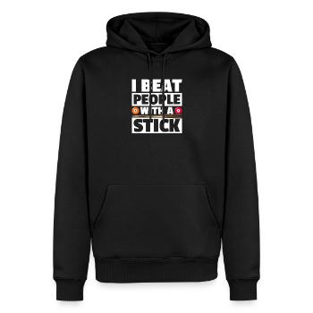 I beat people lustiges Billard Billardspieler - Männer Premium Bio Hoodie - Schwarz - Vorne - Nico (187cm)