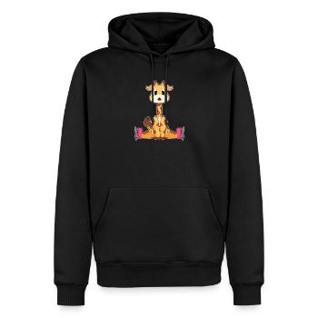 Giraffe Eislaufen Schlittschuhe Wintersport - Männer Premium Bio Hoodie - Schwarz - Vorne - Nico (187cm)