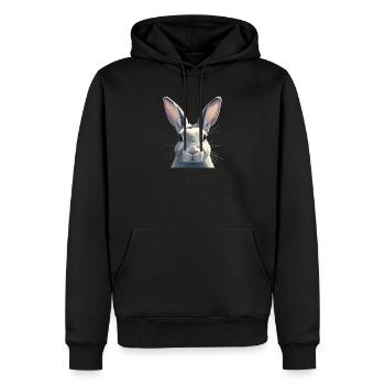 Hasen Hase - Männer Premium Bio Hoodie - Schwarz - Vorne - Nico (187cm)