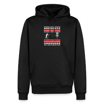 Disc Golf Weihnachten Schneeflocken Artwork - Männer Premium Bio Hoodie - Schwarz - Vorne - Nico (187cm)