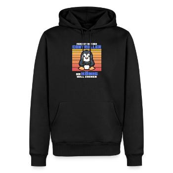 Roi du jeu - Sweat à capuche Premium bio Homme - noir - Devant - Nico (187cm)