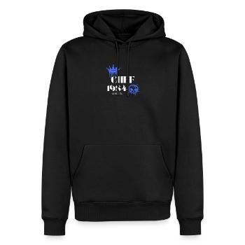 Édition Chef 1984 41e anniversaire Déclaration - Sweat à capuche Premium bio Homme - noir - Devant - Nico (187cm)