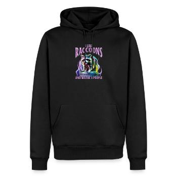 Drôle de raton laveur - Sweat à capuche Premium bio Homme - noir - Devant - Nico (187cm)