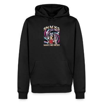Funny Raccoon - Männer Premium Bio Hoodie - Schwarz - Vorne - Nico (187cm)