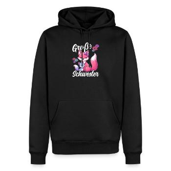 Große Schwester Fuchsliebhaber Geschwister - Männer Premium Bio Hoodie - Schwarz - Vorne - Nico (187cm)