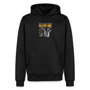 Ich Habe Mit Dem Saxophonspielen Aufgehört, Um - Männer Premium Bio Hoodie - Schwarz - Vorne - Nico (187cm)