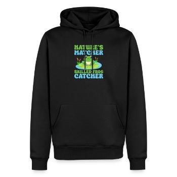 Frog Catcher Nature ́s Matcher Skilled Catcher Frog - Men’s Premium Organic Hoodie - black - Front - Nico (187cm)