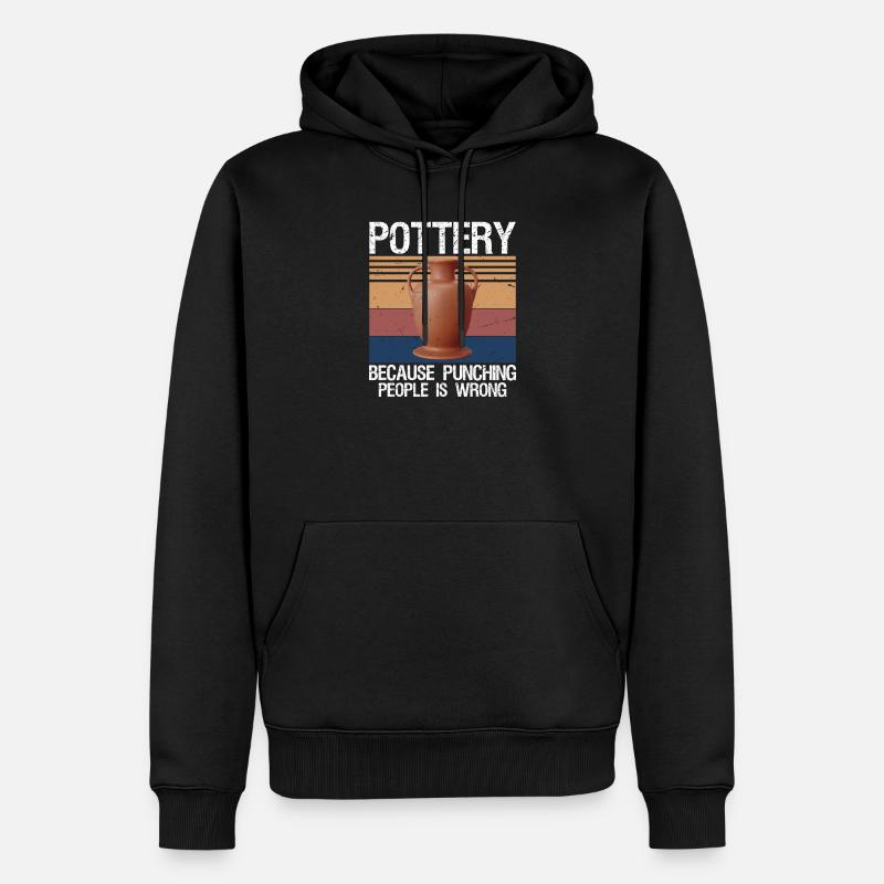 Pottery Because Punching People Is Wrong - Männer Premium Bio Hoodie - Schwarz
