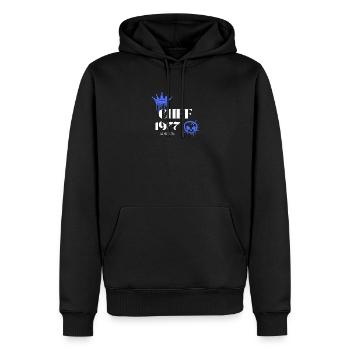 Édition Chef 1977 48 Déclaration d’anniversaire - Sweat à capuche Premium bio Homme - noir - Devant - Nico (187cm)