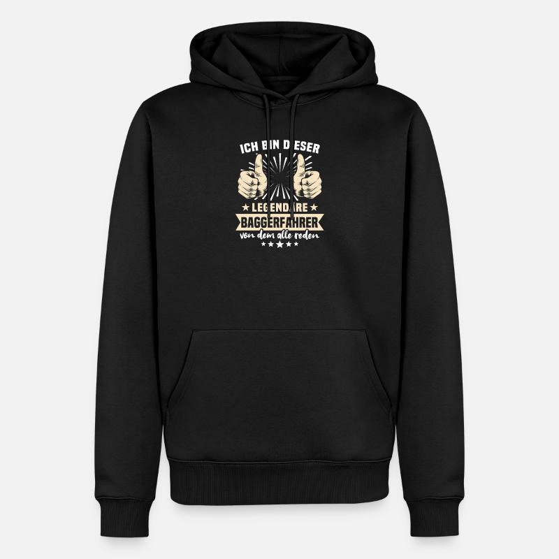 Baggerfahrer Legendärer Baggerfahrer - Männer Premium Bio Hoodie - Schwarz