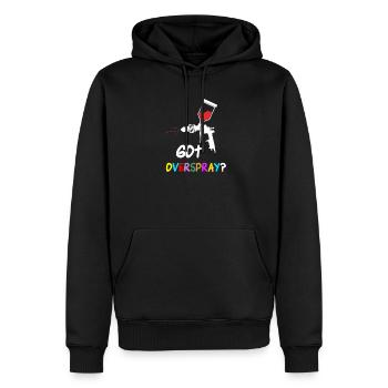 Peinture artistique colorée en surplomb - Sweat à capuche Premium bio Homme - noir - Devant - Nico (187cm)