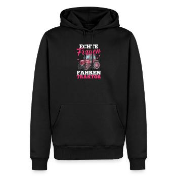 Trecker Landwirt Bauer Traktorfahrer Traktor - Männer Premium Bio Hoodie - Schwarz - Vorne - Nico (187cm)