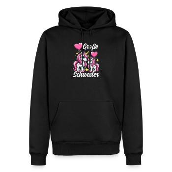 Große Schwester Einhornliebhaber Ältere Baby - Männer Premium Bio Hoodie - Schwarz - Vorne - Nico (187cm)