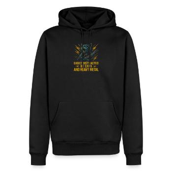 Musique de chat, Heavy Metal Idées de cadeau de chats drôle. - Sweat à capuche Premium bio Homme - noir - Devant - Nico (187cm)