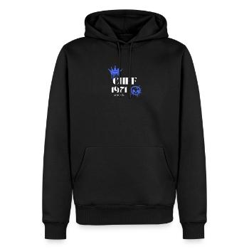 Édition Chef 1971 54e anniversaire Diction - Sweat à capuche Premium bio Homme - noir - Devant - Nico (187cm)