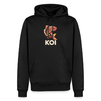Carpe carpe koi - Sweat à capuche Premium bio Homme - noir - Devant - Nico (187cm)