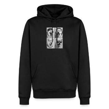 Shiba Inu - Sweat à capuche Premium bio Homme - noir - Devant - Nico (187cm)