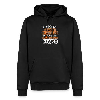 Désolé de ne pas t’entendre à cause de ma barbe géniale - Sweat à capuche Premium bio Homme - noir - Devant - Nico (187cm)