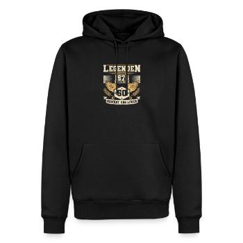 50 Geburtstag 1976 Legenden Grunge Leben beginnt - Männer Premium Bio Hoodie - Schwarz - Vorne - Nico (187cm)