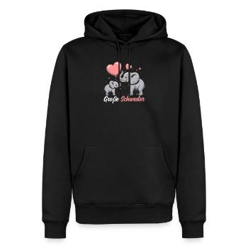 Große Schwester Elefanten Älteres Geschwisterkind - Männer Premium Bio Hoodie - Schwarz - Vorne - Nico (187cm)