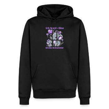 Große Schwester Elefanten Älteres Geschwisterkind - Männer Premium Bio Hoodie - Schwarz - Vorne - Nico (187cm)