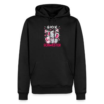 Große Schwester Elefanten Älteres Geschwisterkind - Männer Premium Bio Hoodie - Schwarz - Vorne - Nico (187cm)