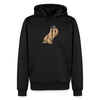 Police des Seals, Police de la Casquette, - Sweat à capuche Premium bio Homme - noir - Devant - Nico (187cm)