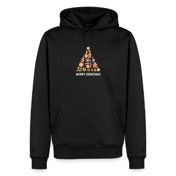Merry Christmas Gingerbread Tree Christmas Tree - Men’s Premium Organic Hoodie - black - Front - Nico (187cm)