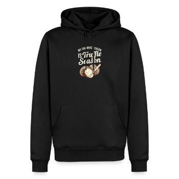 Motif truffe - Sweat à capuche Premium bio Homme - noir - Devant - Nico (187cm)