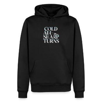  Cold Air Sharp Turns Ski Spruch für Skifahrer und - Männer Premium Bio Hoodie - Schwarz - Vorne - Nico (187cm)