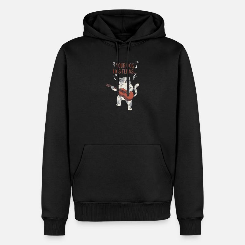 Ukulélé hawaïen ukélé chat Votre chien - Sweat à capuche Premium bio Homme - noir