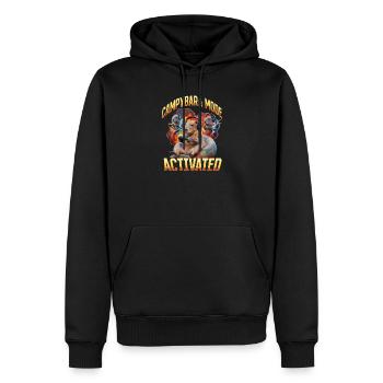 Joueur Drôle de Capybara - Sweat à capuche Premium bio Homme - noir - Devant - Nico (187cm)