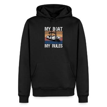 My Boat My Rules Funny Boating Captain Gift - Männer Premium Bio Hoodie - Schwarz - Vorne - Nico (187cm)