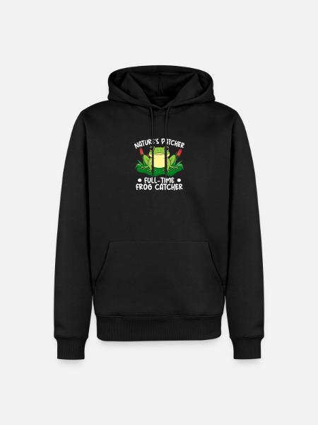 Frog Catcher Nature´s Patcher Full-Time Catcher - Männer Premium Bio Hoodie - Schwarz