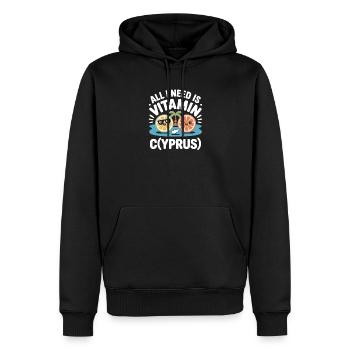 Chypre Tout ce dont j’ai besoin, c’est de vitamines Chypre Drapeau chypriote - Sweat à capuche Premium bio Homme - noir - Devant - Nico (187cm)