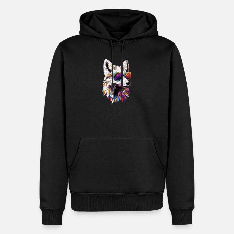 Polarfuchs Schneefuchs Eisfuchs Süßer Weißer Fuchs - Männer Premium Bio Hoodie - Schwarz