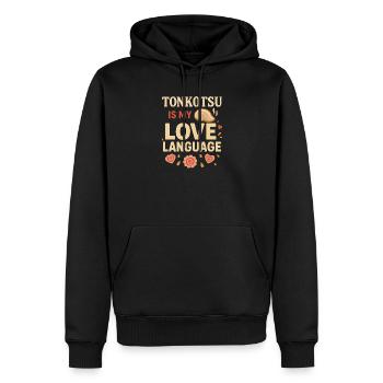 Ramen Bar Real Ramen Bouillon Tonkotsu - Sweat à capuche Premium bio Homme - noir - Devant - Nico (187cm)