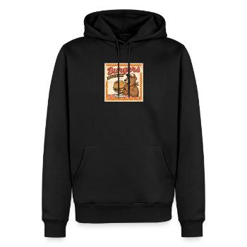 Burgers Biggest In Town Retro Bären Hunger - Männer Premium Bio Hoodie - Schwarz - Vorne - Nico (187cm)