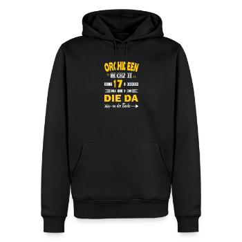 Orchideenhochzeit 17 Hochzeitstag Jahrestag Ehe - Männer Premium Bio Hoodie - Schwarz - Vorne - Nico (187cm)