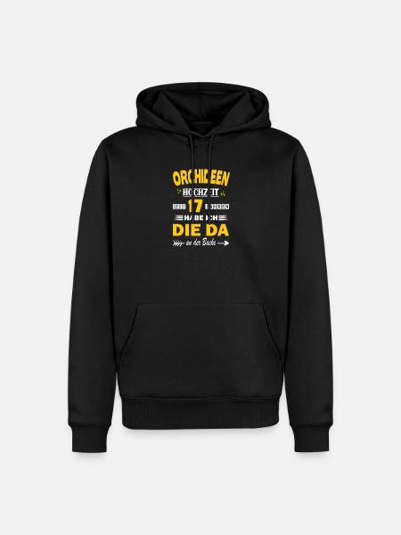 Mariage Orchidée 17e anniversaire de mariage Mariage - Sweat à capuche Premium bio Homme - noir