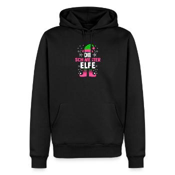 Weihnachten Familie Die Schwester Elfe - Männer Premium Bio Hoodie - Schwarz - Vorne - Nico (187cm)