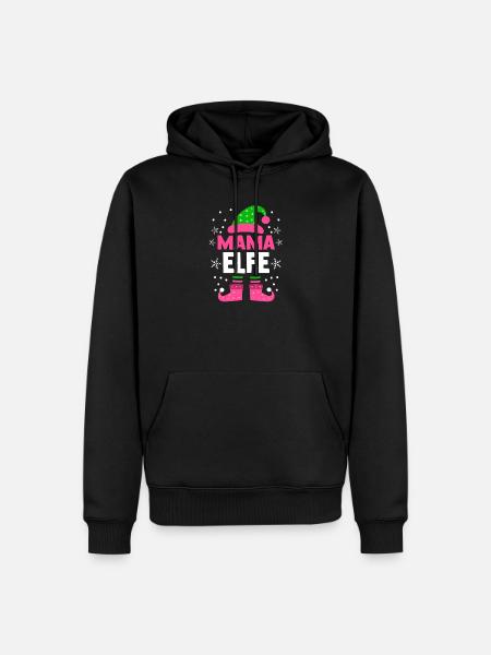 Weihnachten Familie Mutter Mama Elfe - Männer Premium Bio Hoodie - Schwarz
