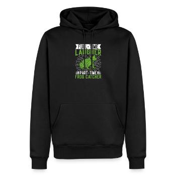 Frog Catcher Full-Time Laugher Frog - Männer Premium Bio Hoodie - Schwarz - Vorne - Nico (187cm)