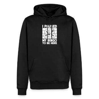Joueur de bingo, je me suis arrêté pour être ici bingo - Sweat à capuche Premium bio Homme - noir - Devant - Nico (187cm)